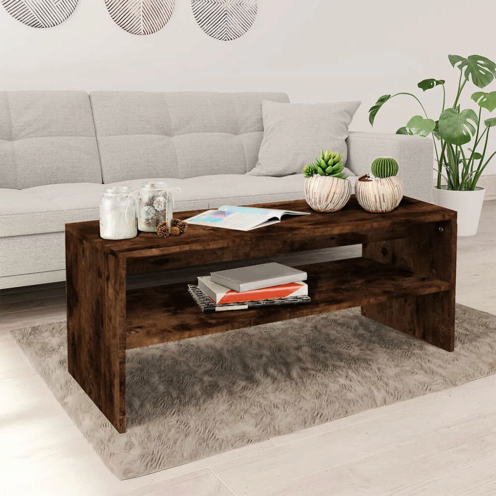 vidaXL Soffbord rökfärgad ek 100x40x40 cm konstruerat trä