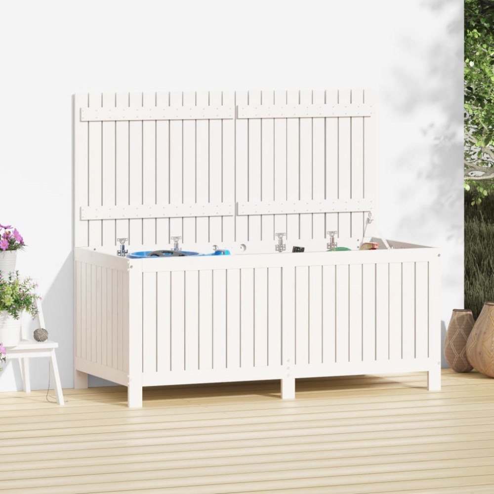 vidaXL Dynbox vit 147x68x64 cm massiv furu