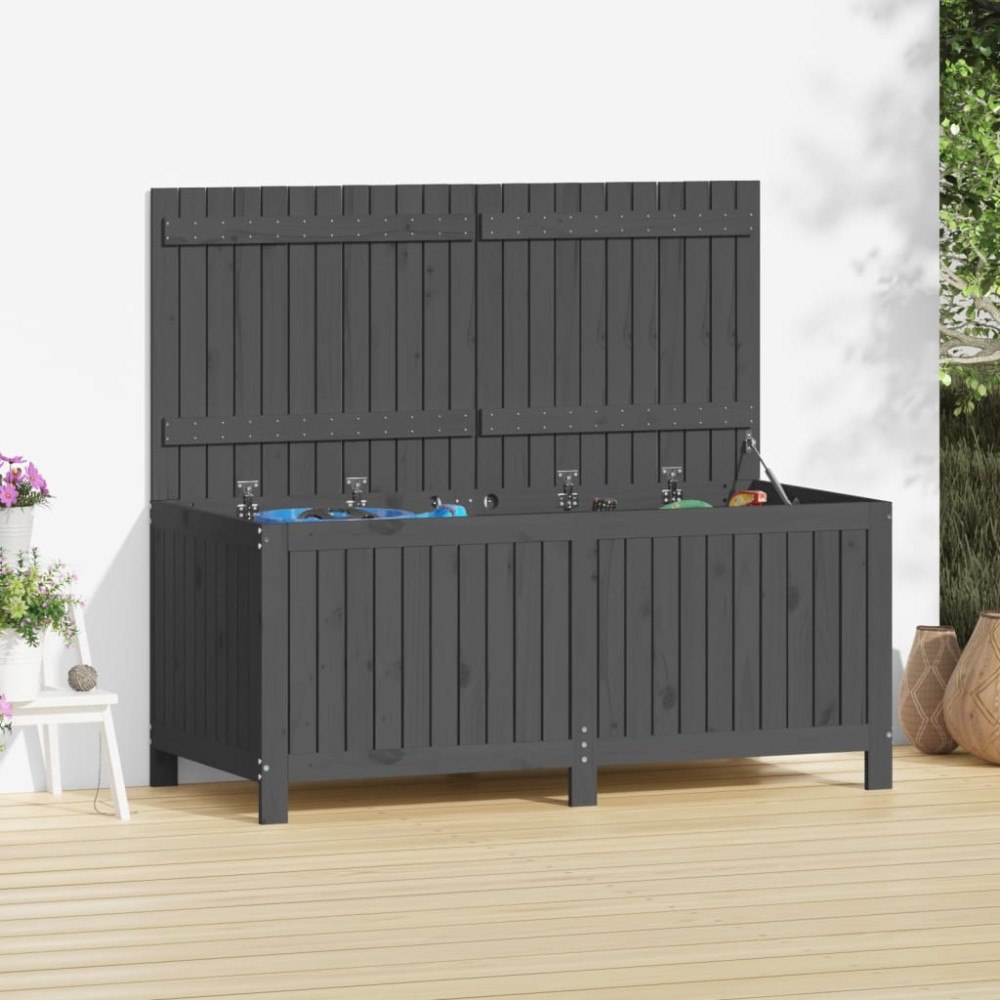 vidaXL Dynbox grå 147x68x64 cm massiv furu