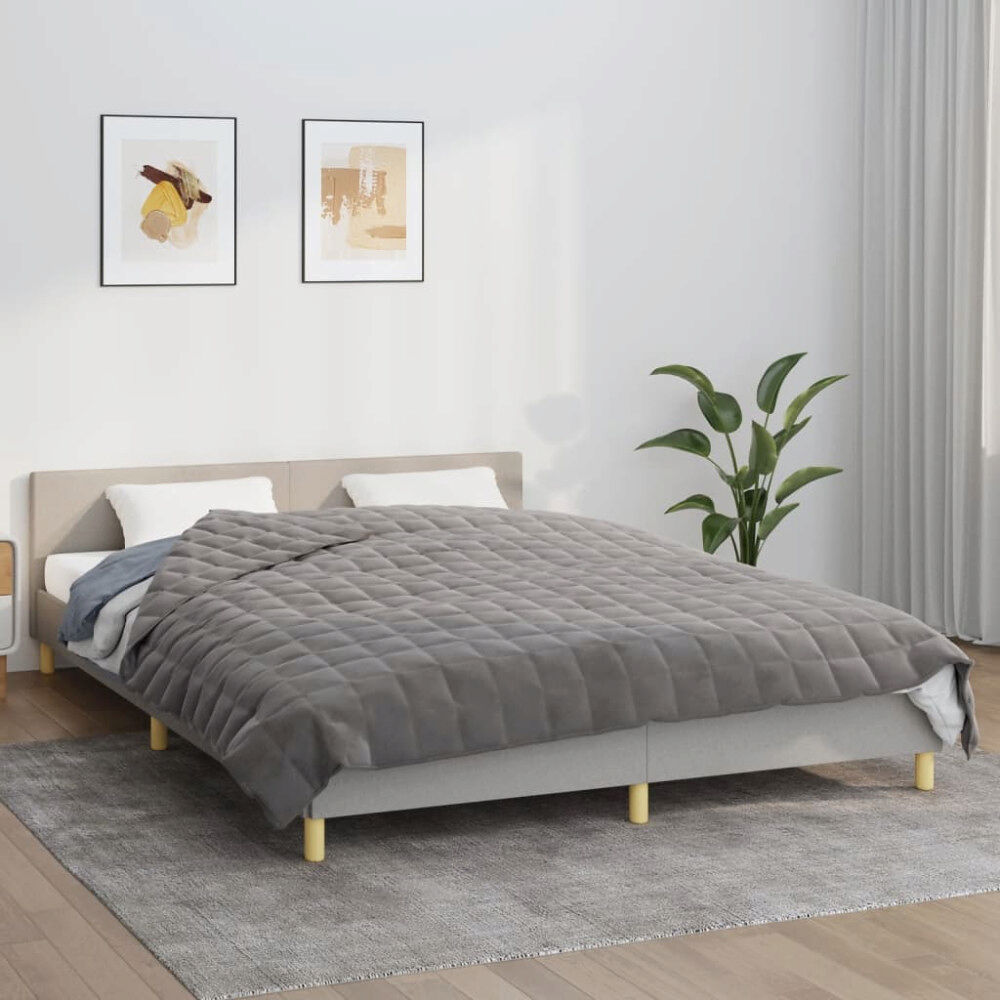 vidaXL Tyngdtäcke grå 220x230 cm 15 kg tyg