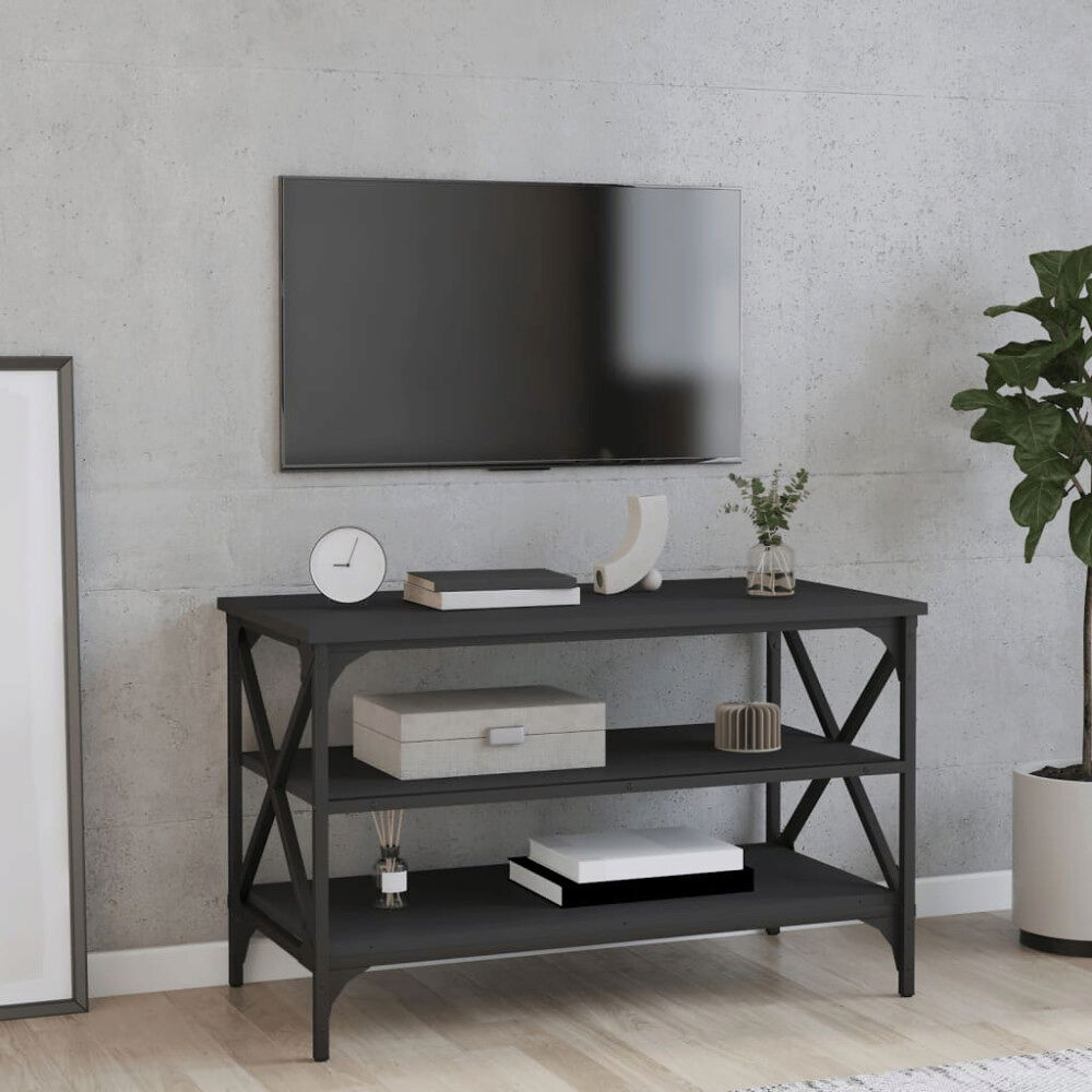 vidaXL Tv-bänk svart 80x40x50 cm konstruerat trä