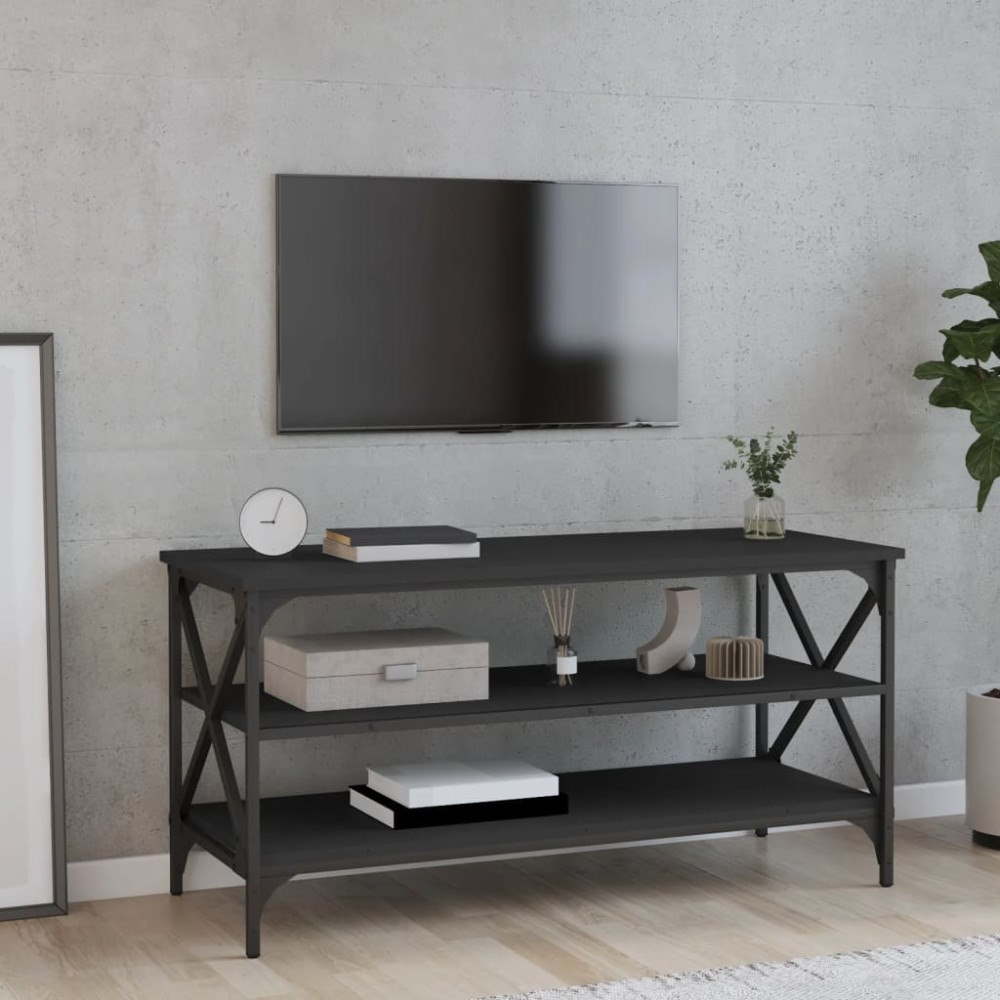 vidaXL Tv-bänk svart 100x40x50 cm konstruerat trä
