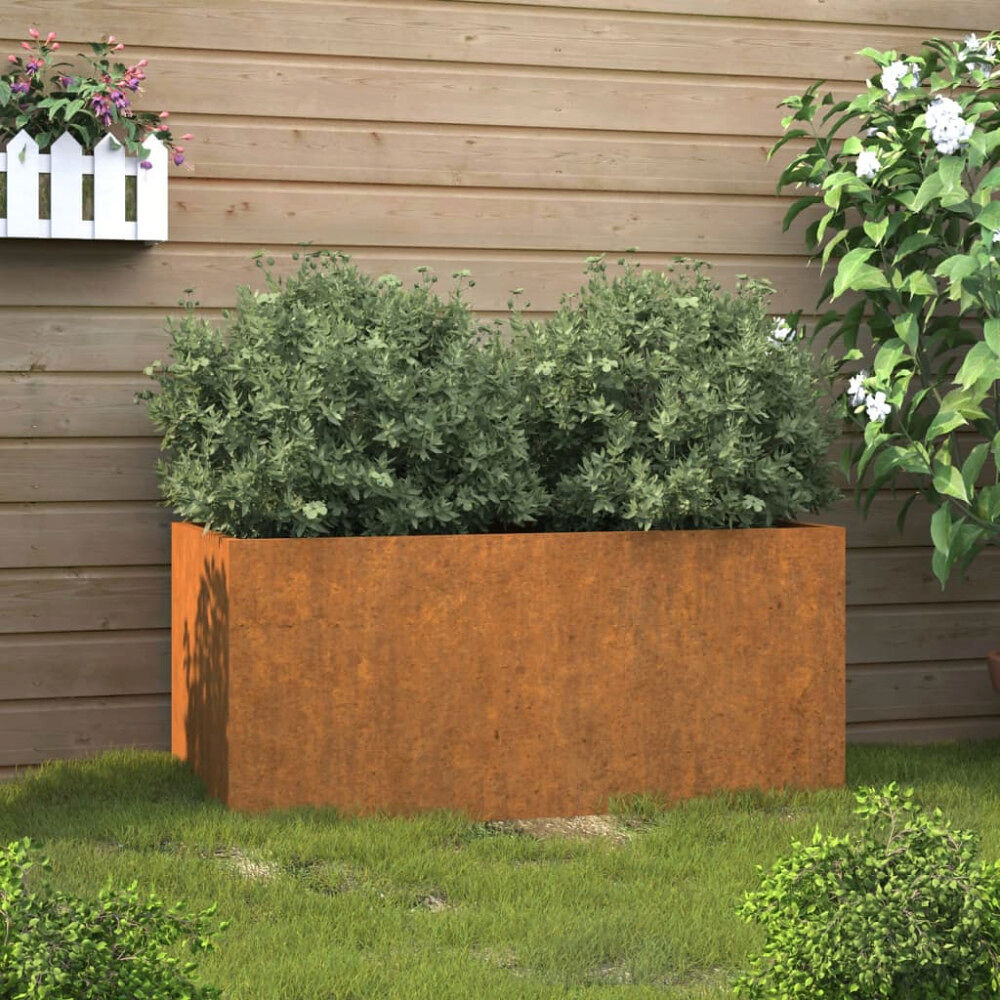 vidaXL Odlingslåda 62x30x29 cm rosttrögt stål