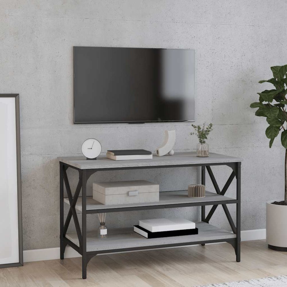 vidaXL Tv-bänk grå sonoma 80x40x50 cm konstruerat trä