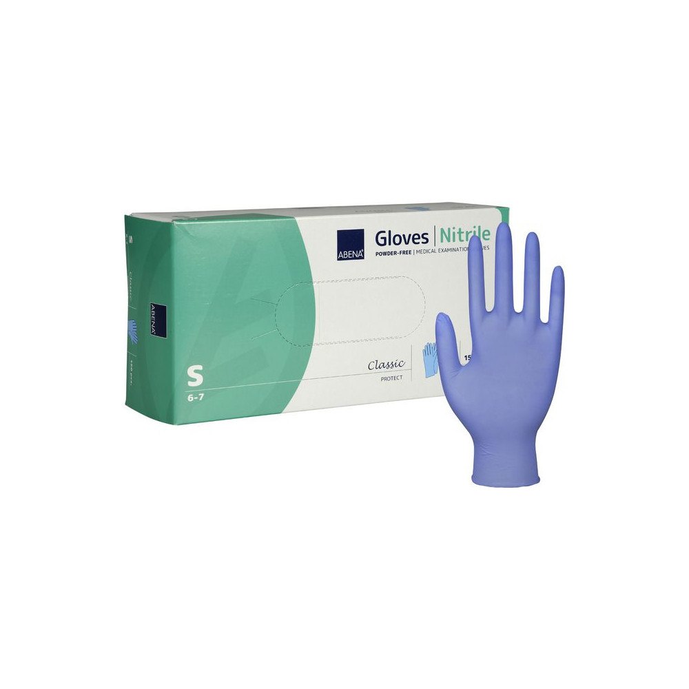 Abena Nitrilhandske puderfri blå S 150/fp