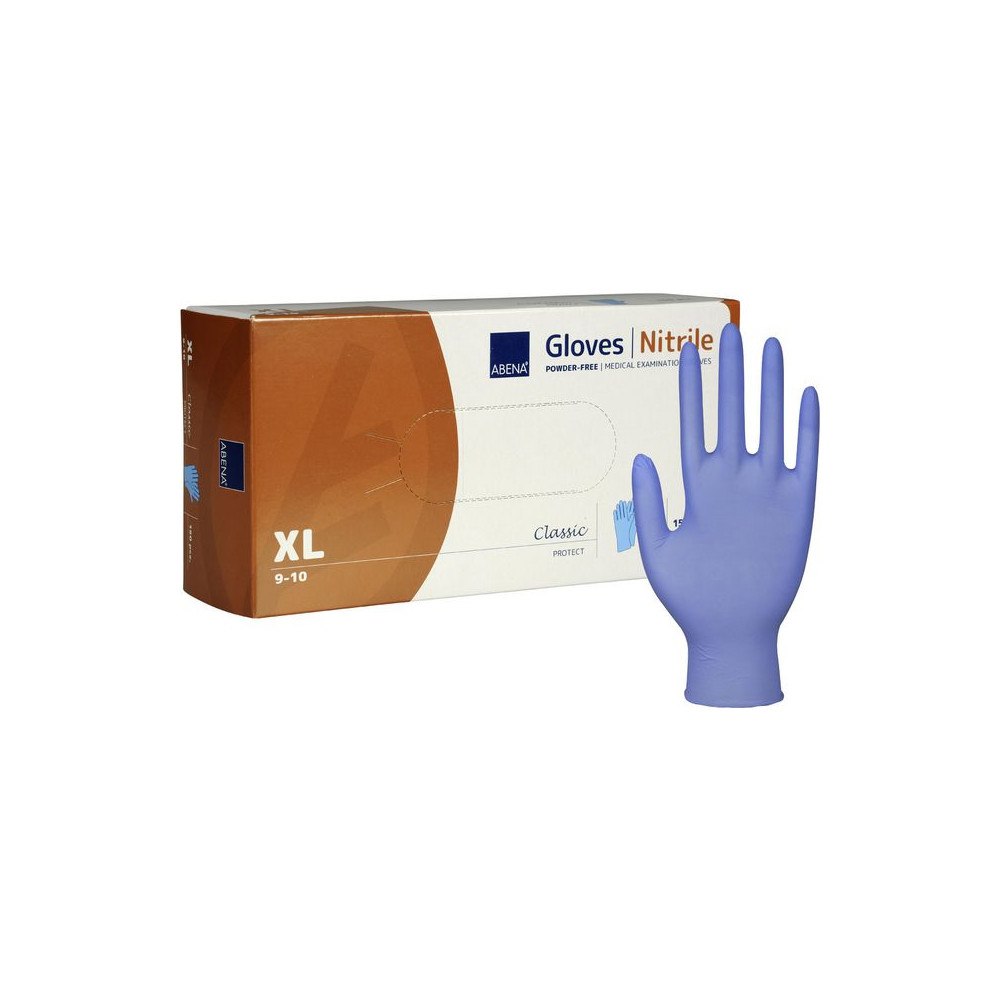 Abena Nitrilhandske puderfri blå XL 150/fp