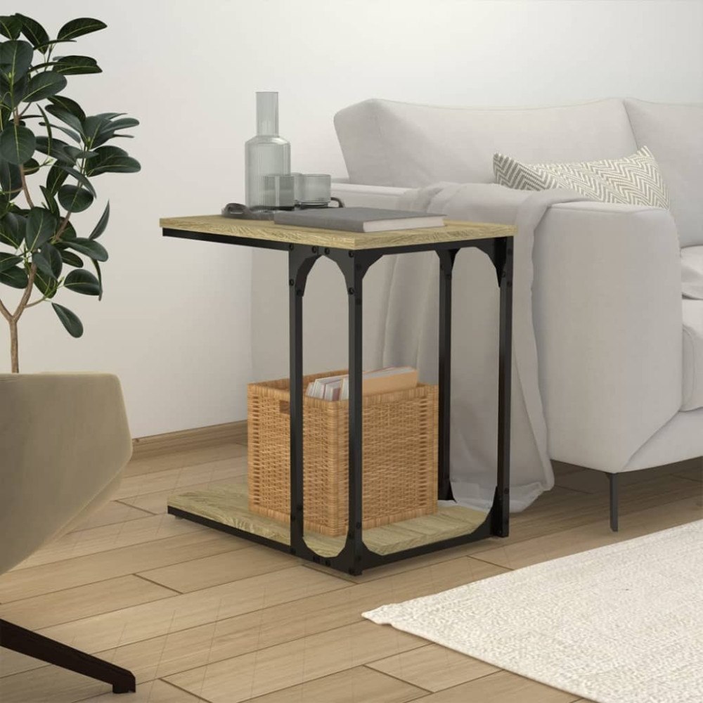 vidaXL Sidobord sonoma-ek 50x35x52 cm konstruerat trä