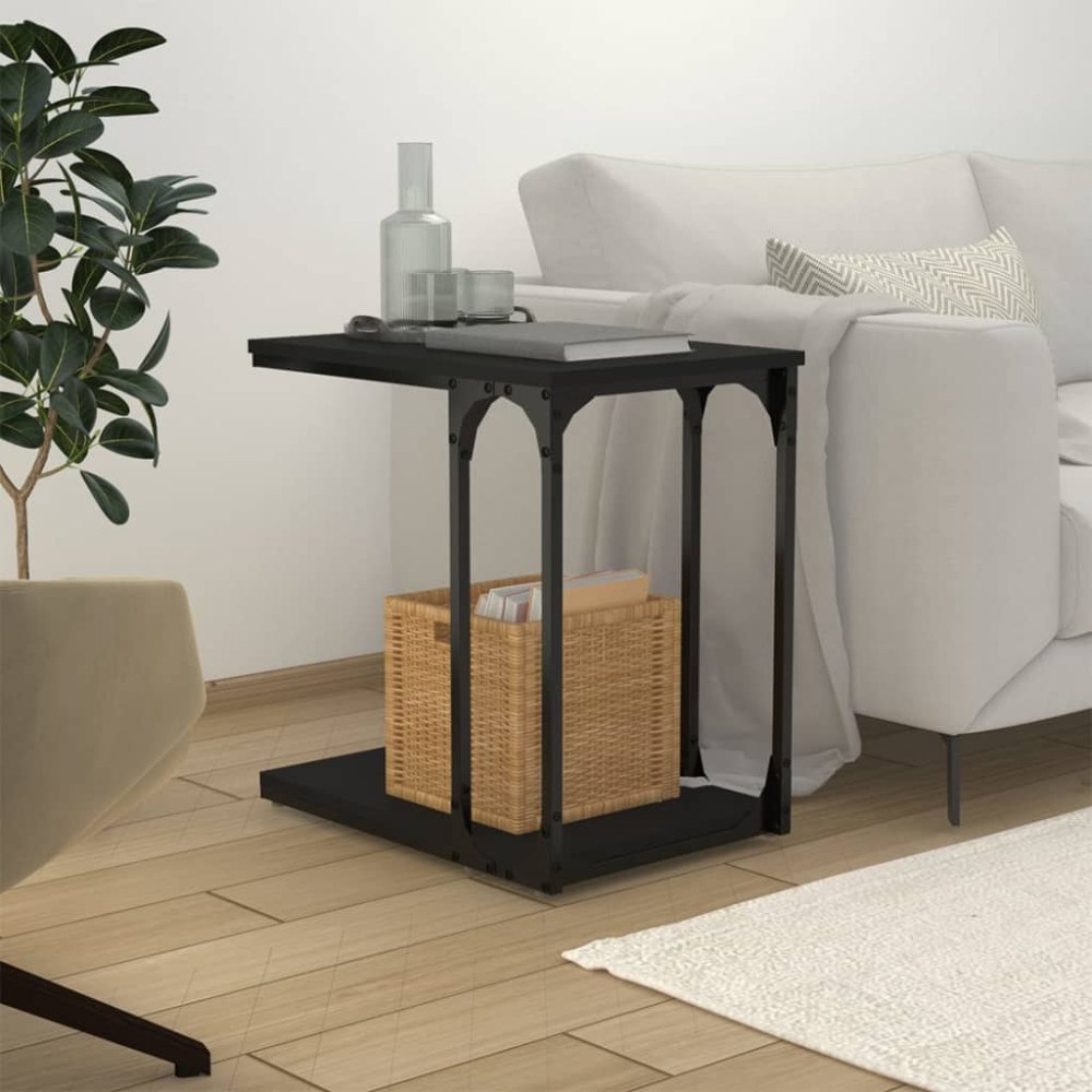 vidaXL Sängbord svart 50x35x52 cm konstruerat trä