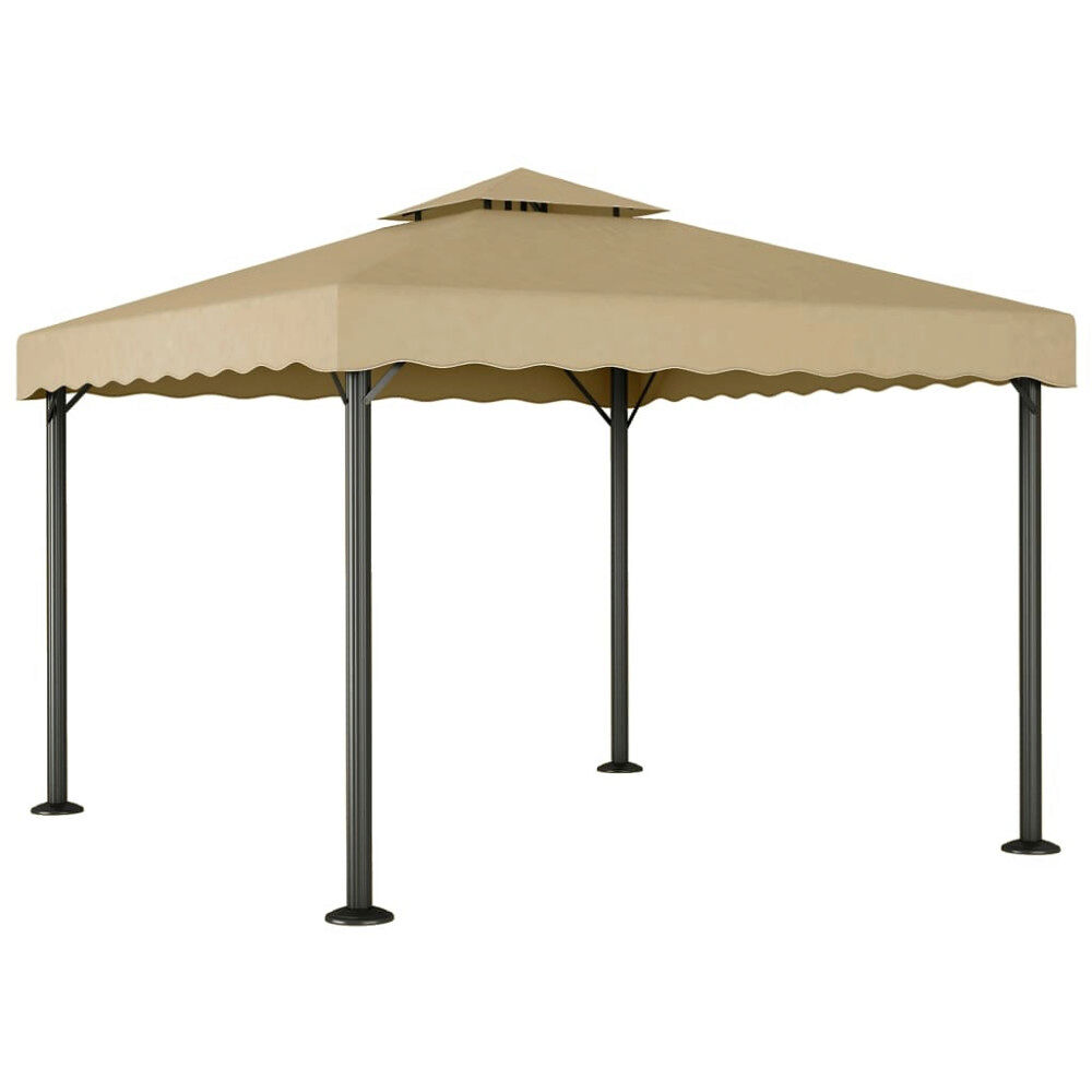 vidaXL Paviljong taupe 3x3 m aluminium och stål