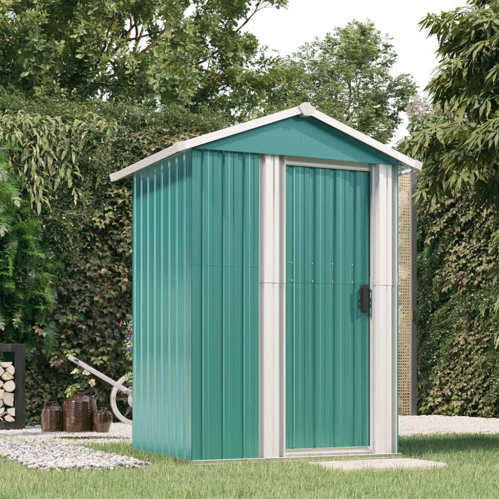 vidaXL Trädgårdsskjul grön 126x97,5x177 cm galvaniserat stål