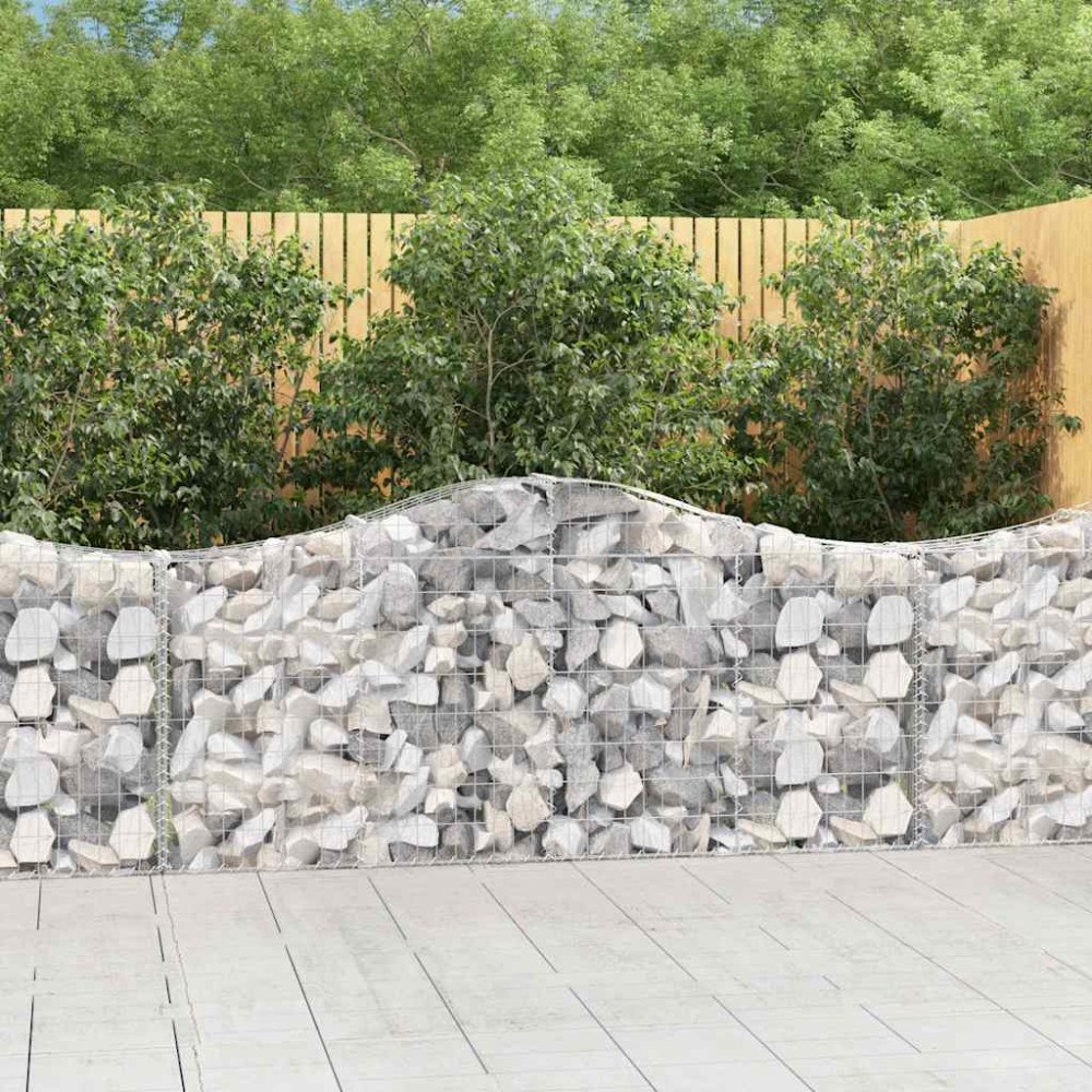 vidaXL Gabioner bågformade 8 st 200x30x80/100 cm galvaniserat järn