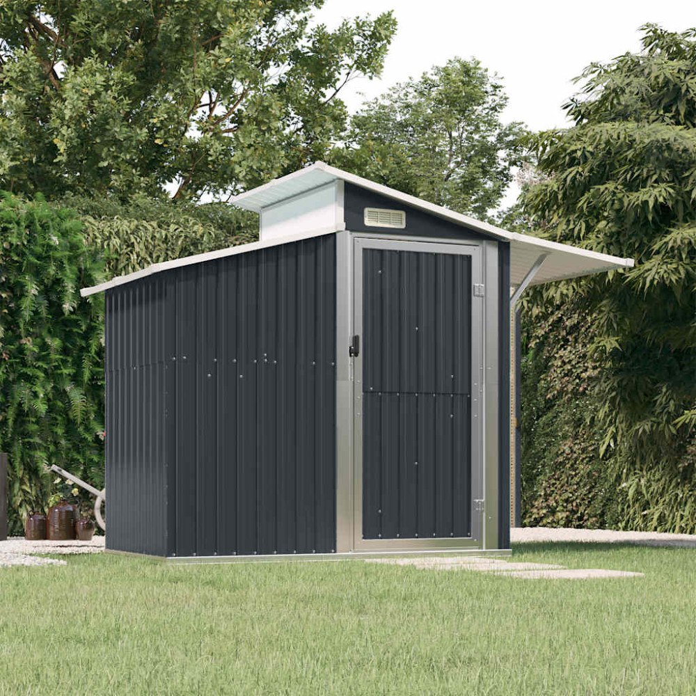 vidaXL Trädgårdsskjul antracit 270x130x208,5 cm galvaniserat stål