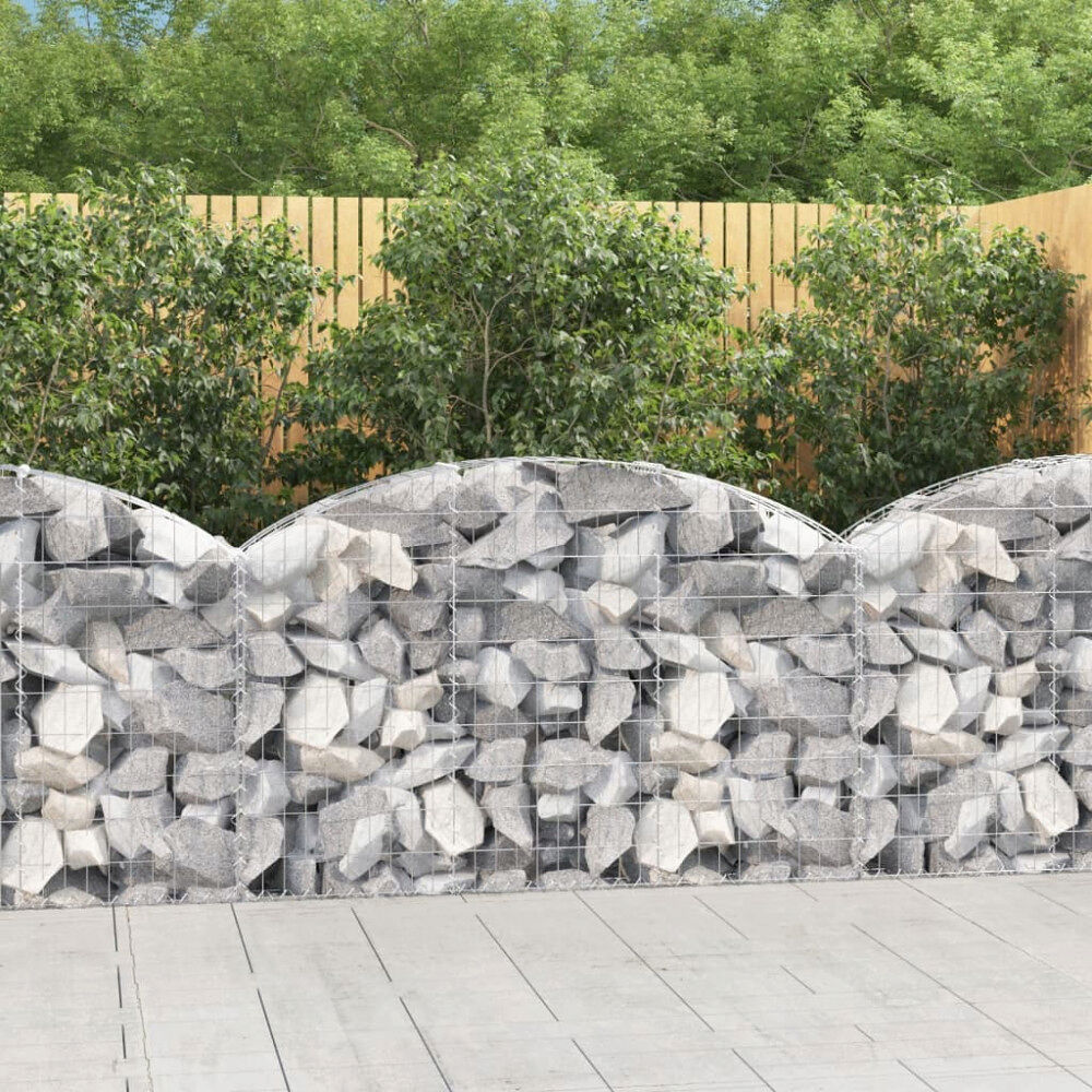 vidaXL Gabion bågformad 150x30x80/100 cm galvaniserat järn