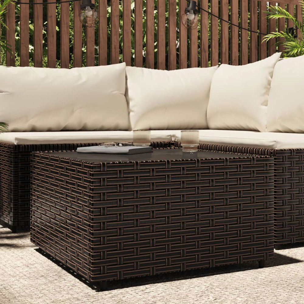 vidaXL Loungebord fyrkantigt brun 50x50x30 cm konstrotting