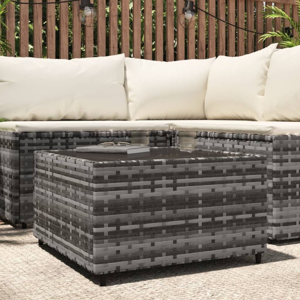 vidaXL Loungebord fyrkantigt grå 50x50x30 cm konstrotting