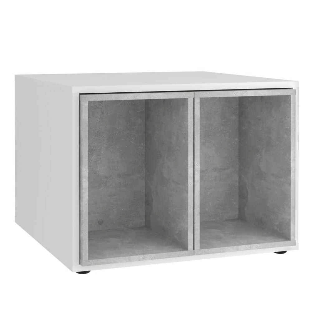 FMD FMD Soffbord med 2 sidobord 67,5x67,5x50 cm vit och betong