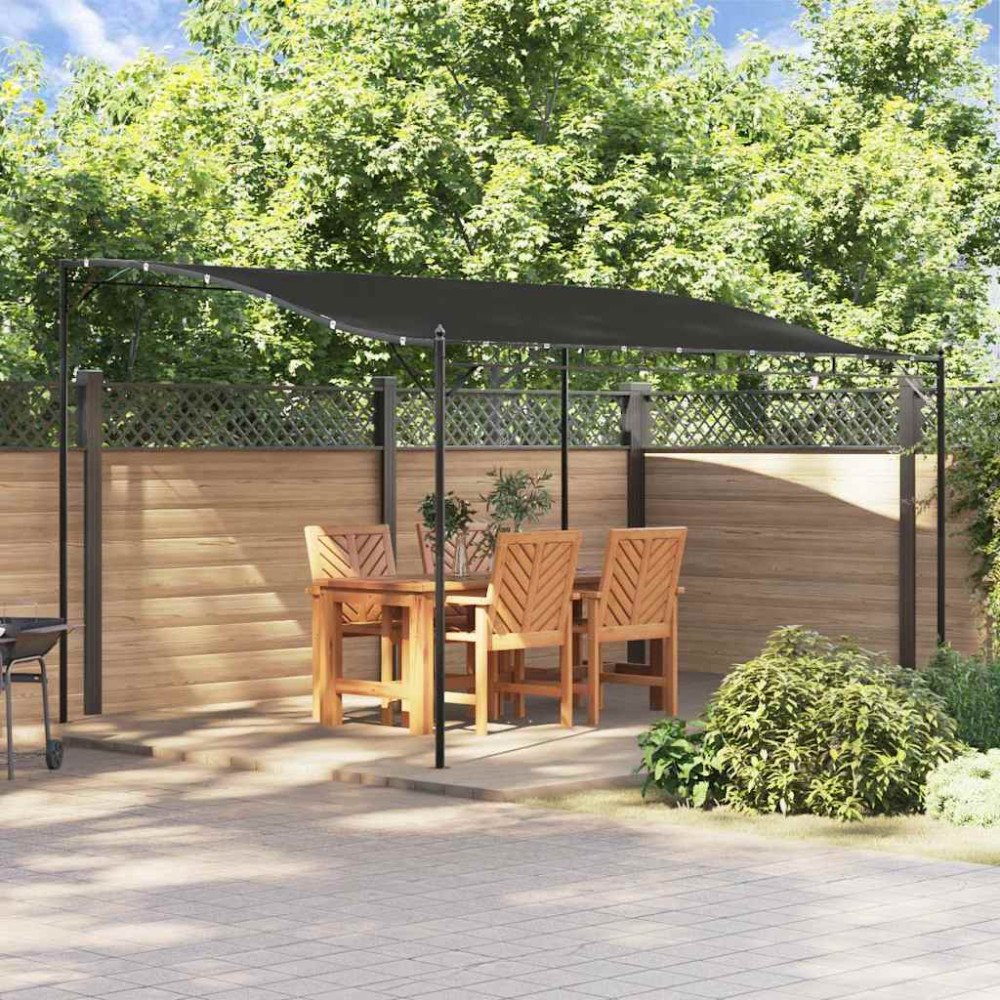 vidaXL Paviljong antracit 4x3 m 180 g/m² tyg och stål