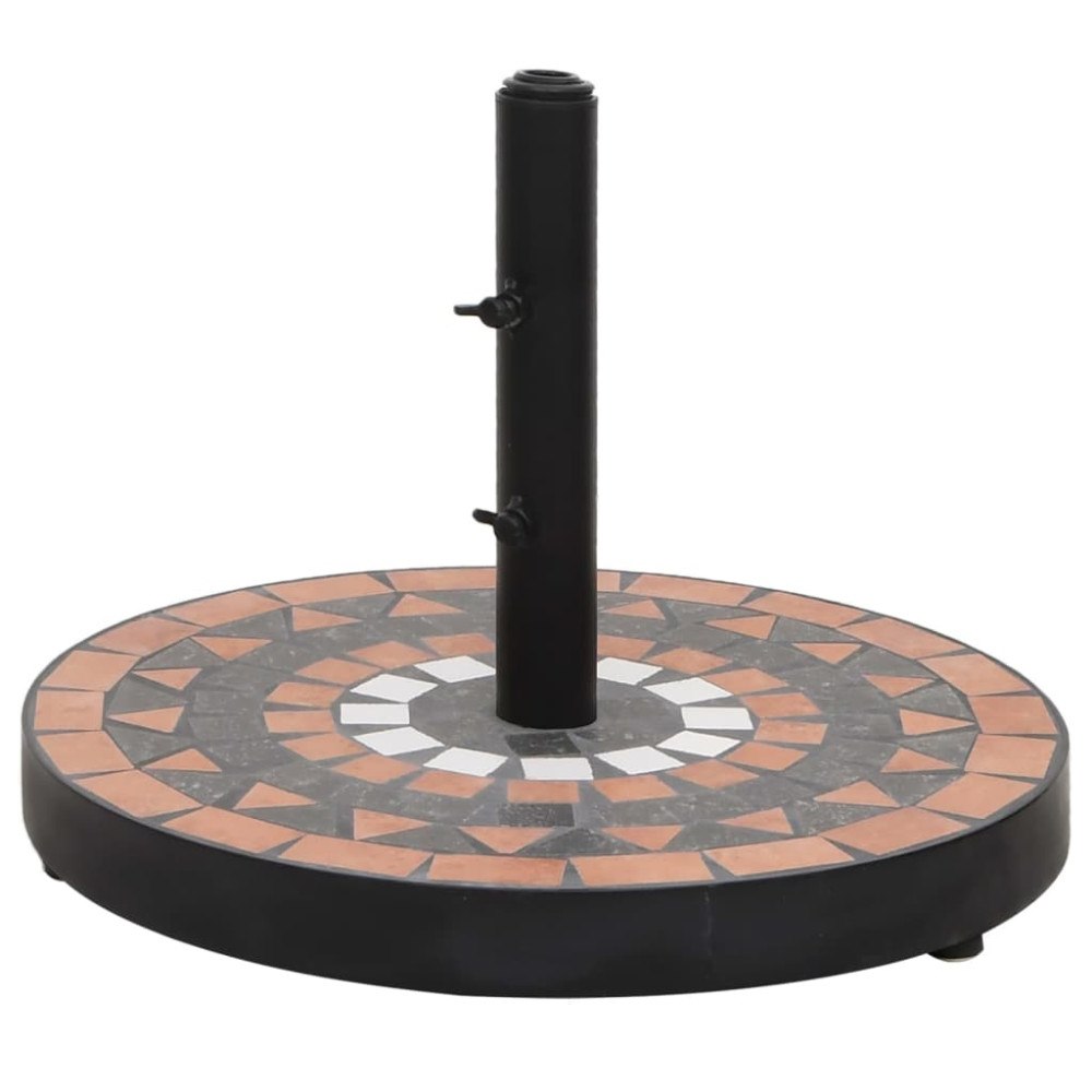 vidaXL Parasollfot terrakotta och vit rund 12 kg