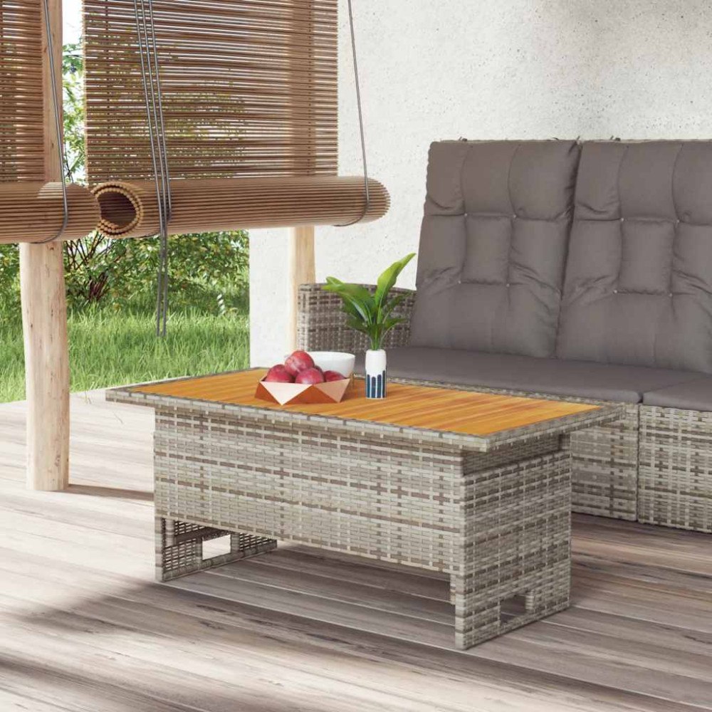 vidaXL Trädgårdsbord grå 100x50x43/63 cm akaciaträ & konstrotting