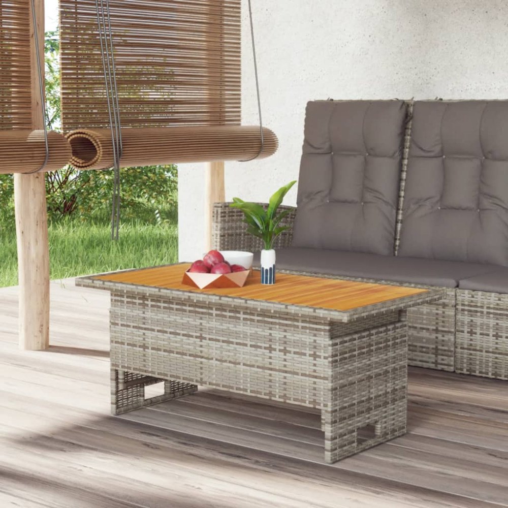 vidaXL Trädgårdsbord grå 100x50x43/63 cm akaciaträ & konstrotting