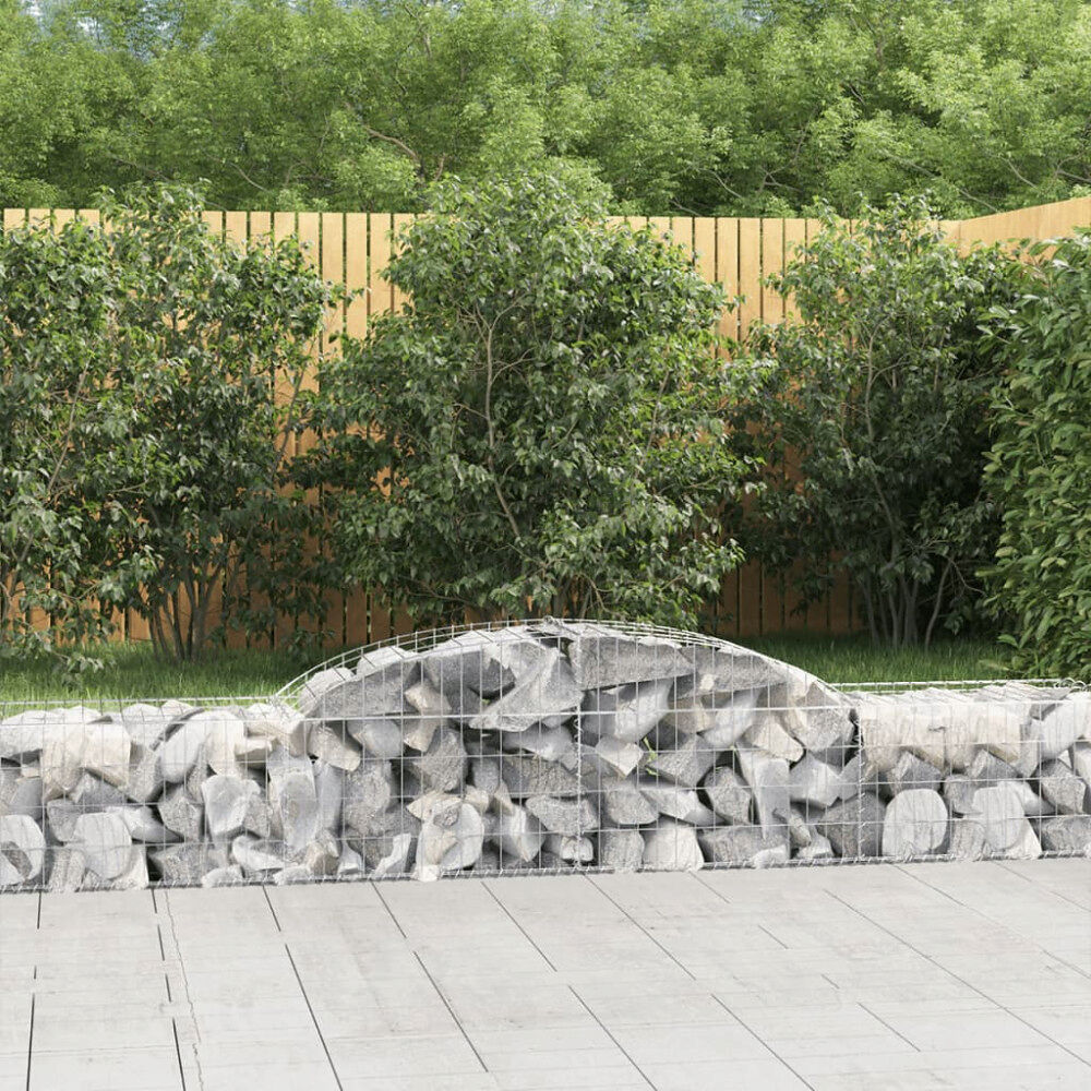 vidaXL Gabion bågformad 300x50x40/60 cm galvaniserat järn