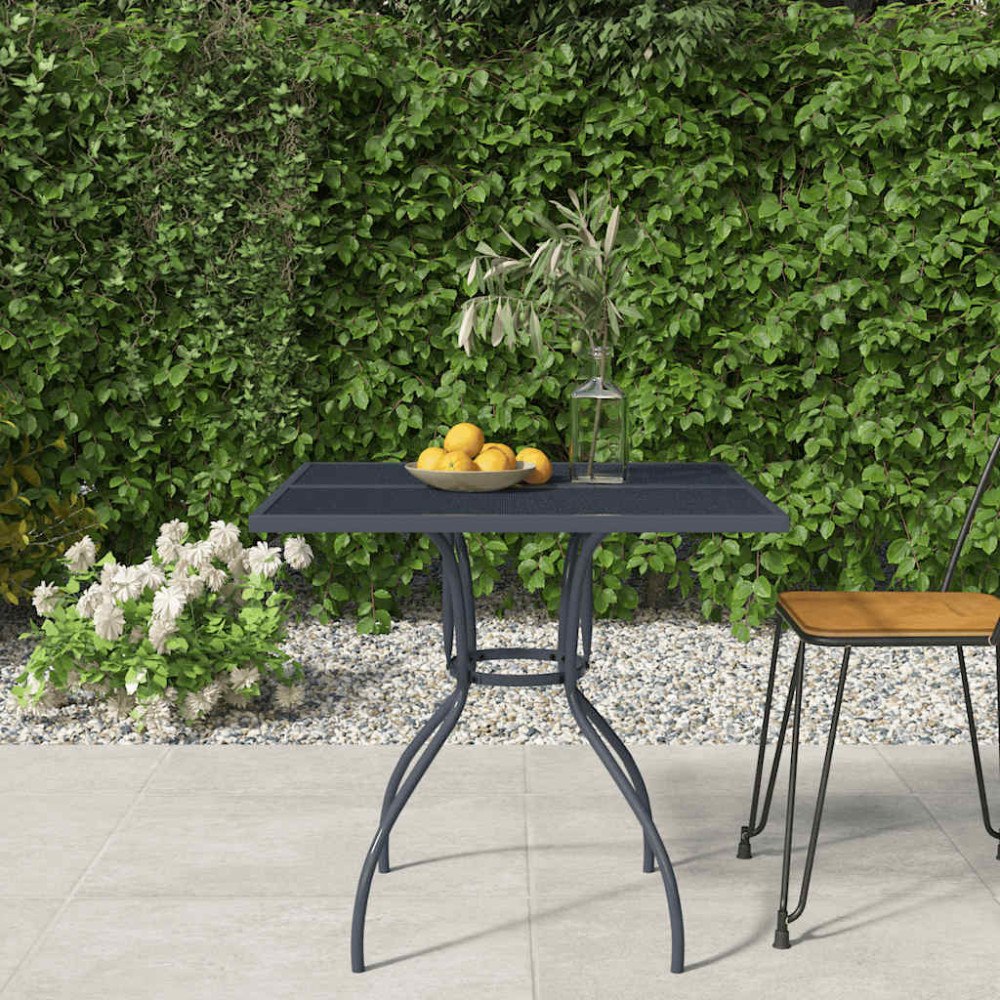 vidaXL Trädgårdsbord antracit 80x80x72,5 cm stålnät