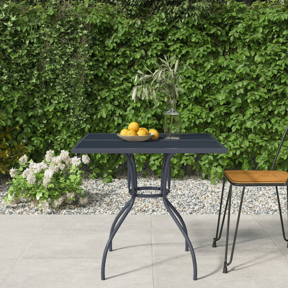 vidaXL Trädgårdsbord antracit 80x80x72,5 cm stålnät