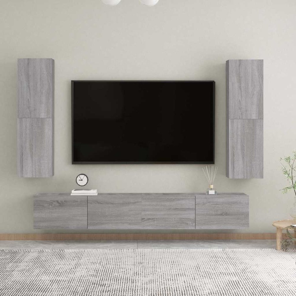 vidaXL Väggmonteradt tv-skåp grå sonoma 30,5x30x110 cm