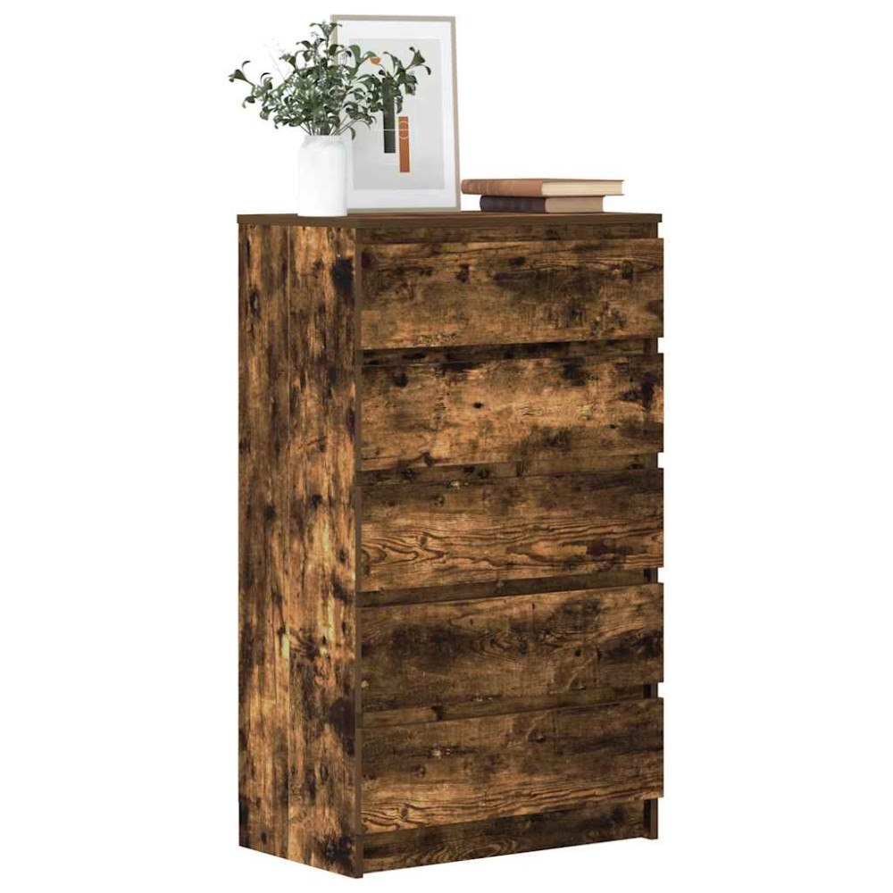 vidaXL Lådskåp rökfärgad ek 60x36x103 cm konstruerat trä
