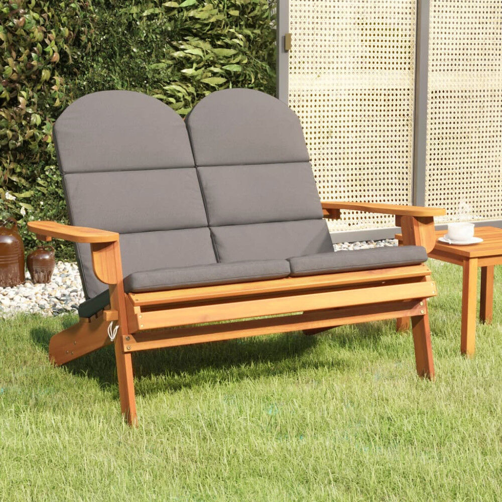 vidaXL Däckstol med kuddar 126 cm massivt akaciaträ