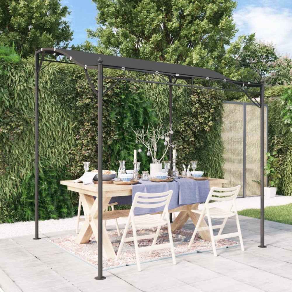 vidaXL Paviljong antracit 2x2,3 m 180 g/m² tyg och stål