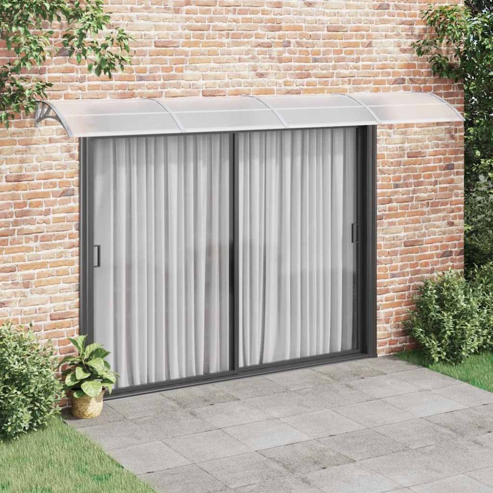 vidaXL Entrétak grå och transparent 400x75 cm polykarbonat