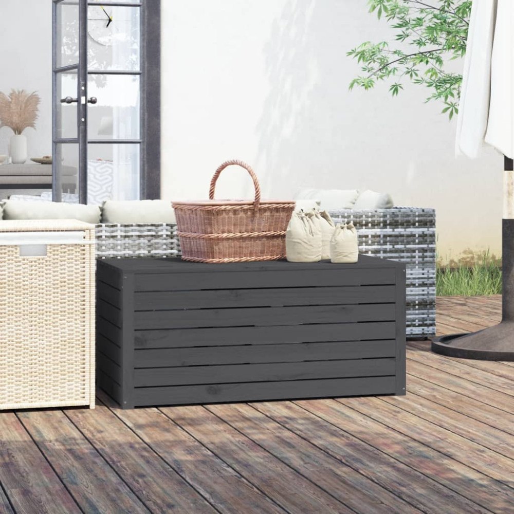 vidaXL Dynbox grå 101x50,5x46,5 cm massiv furu