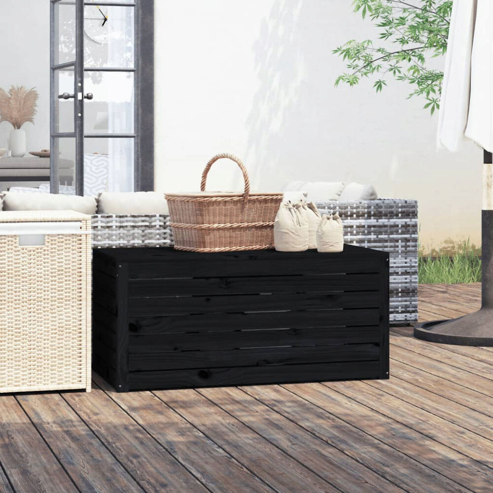 vidaXL Dynbox svart 101x50,5x46,5 cm massiv furu