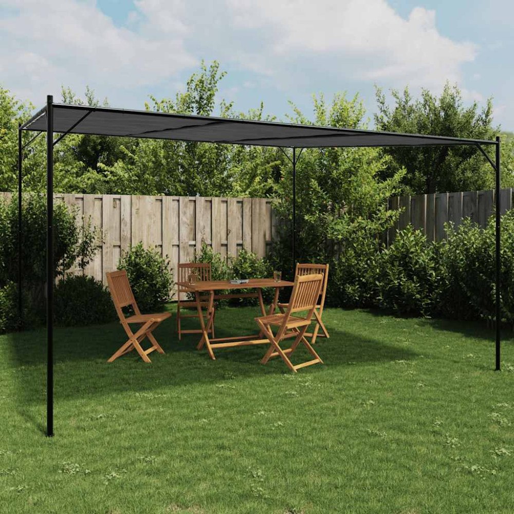 vidaXL Paviljong antracit 4x4 m 180 g/m² tyg och stål
