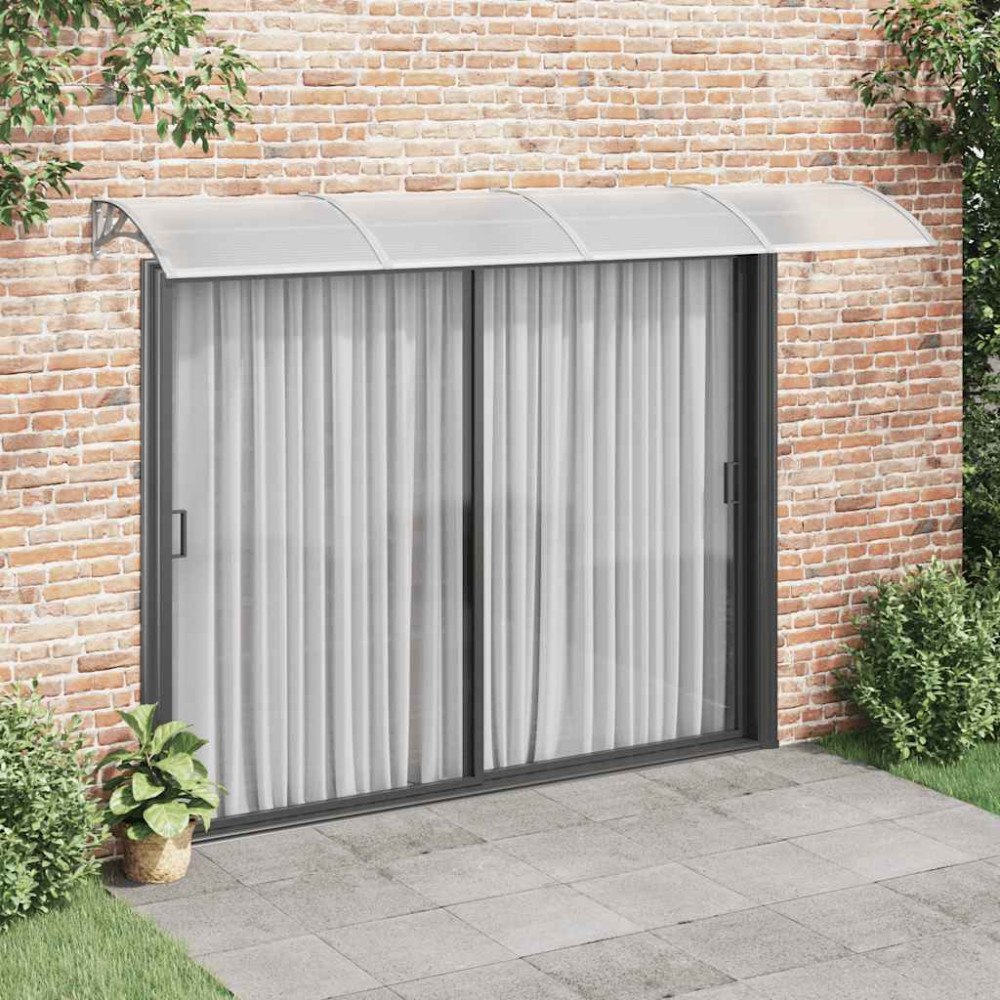 vidaXL Entrétak grå och transparent 350x75 cm polykarbonat