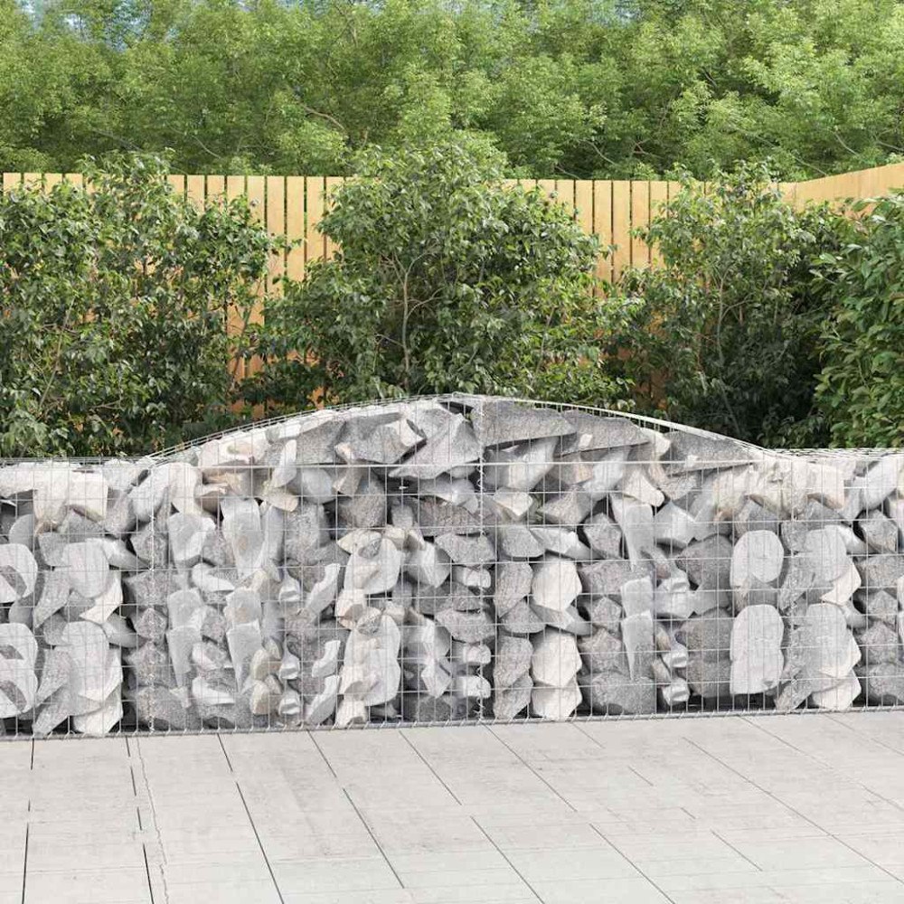 vidaXL Gabioner bågformade 15 st 400x50x80/100 cm galvaniserat järn