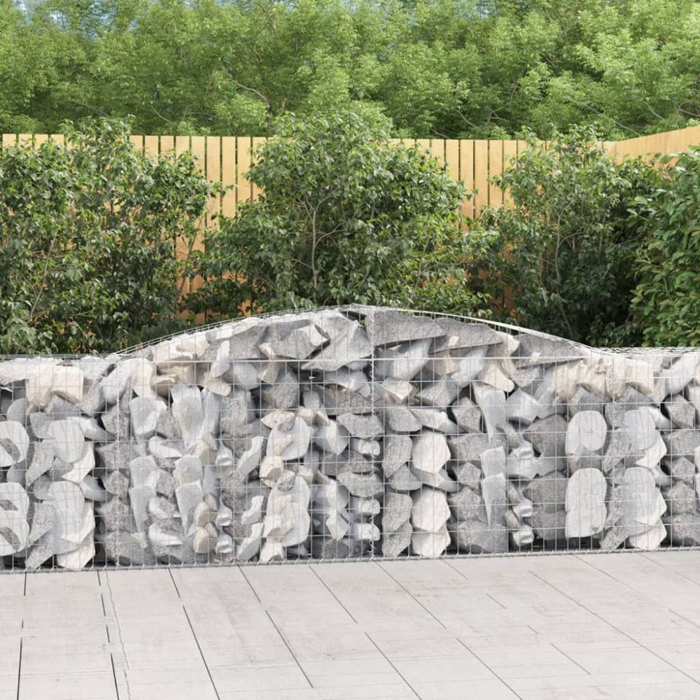 vidaXL Gabioner bågformade 25 st 400x50x80/100 cm galvaniserat järn