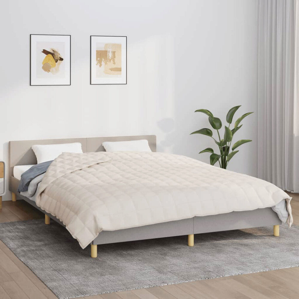 vidaXL Tyngdtäcke gräddvit 220x240 cm 11 kg tyg
