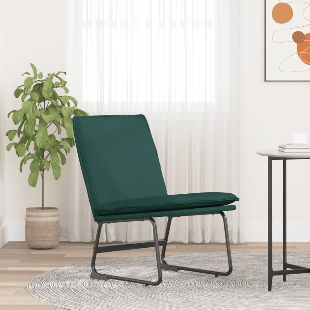 vidaXL Loungestol mörkgrön 52x75x76 cm tyg