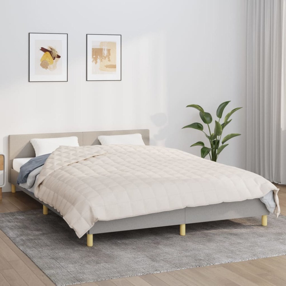 vidaXL Tyngdtäcke gräddvit 200x230 cm 9 kg tyg