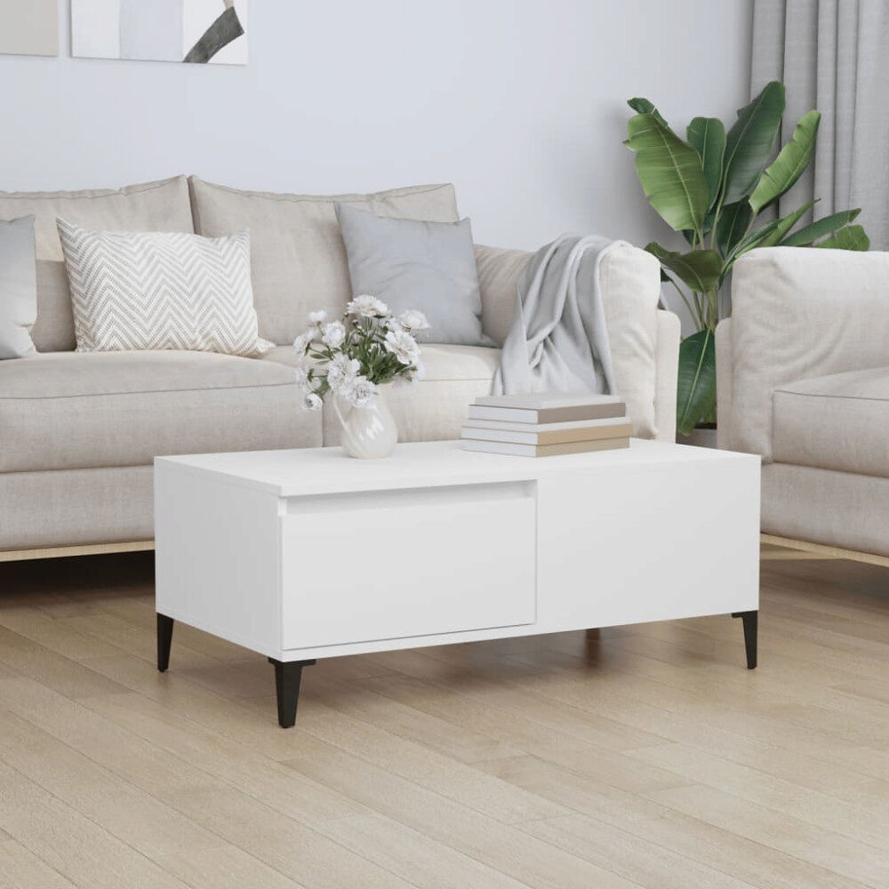 vidaXL Soffbord vit 90x50x36,5 cm konstruerat trä