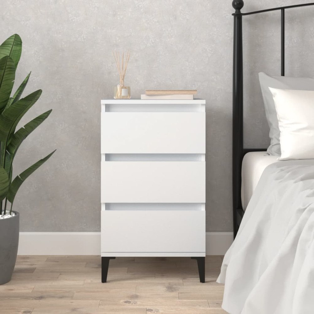vidaXL Sängbord vit 40x35x70 cm konstruerat trä