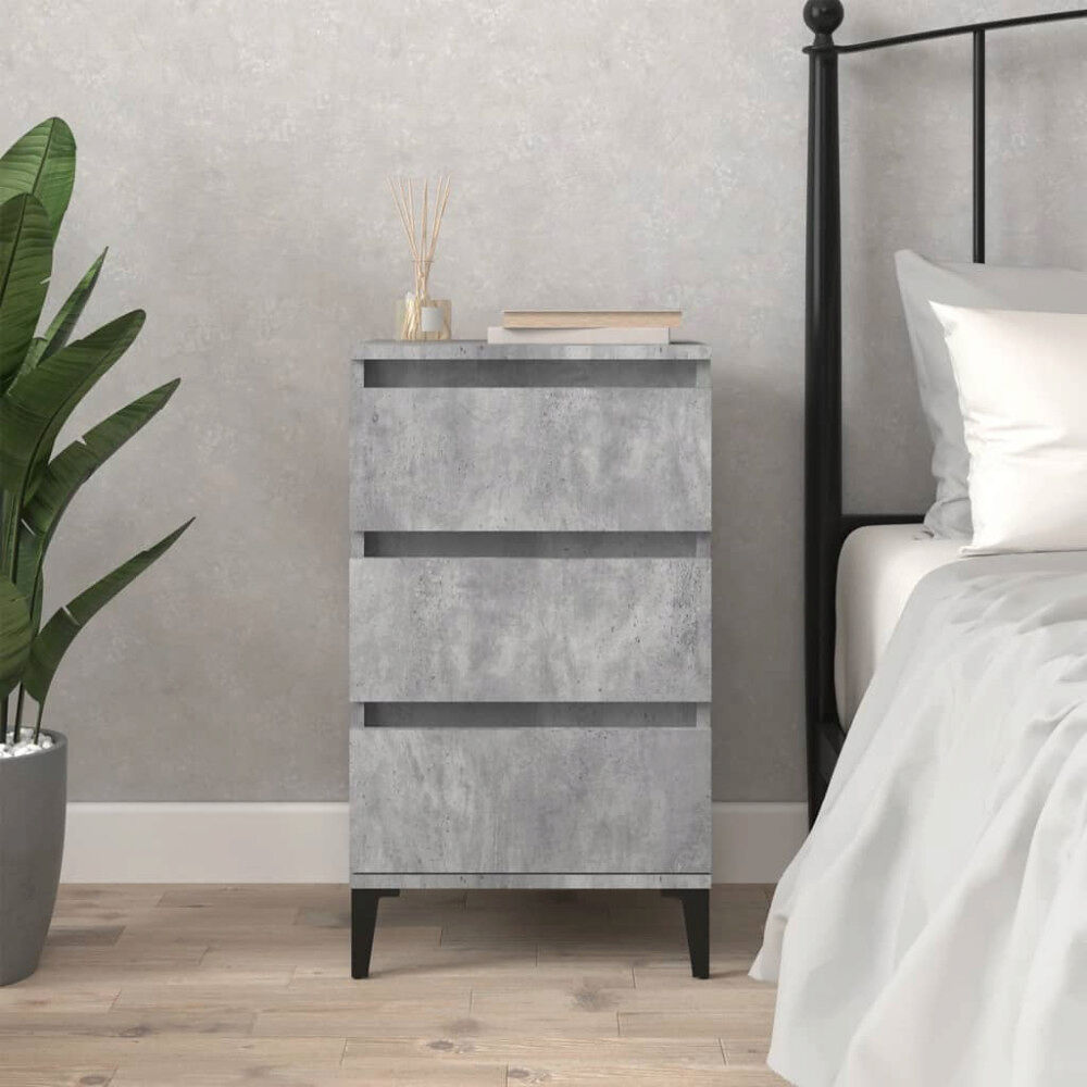 vidaXL Sängbord betonggrå 40x35x70 cm konstruerat trä