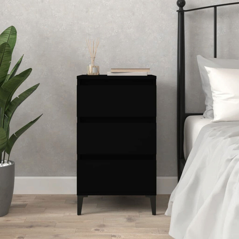 vidaXL Sängbord svart 40x35x70 cm konstruerat trä