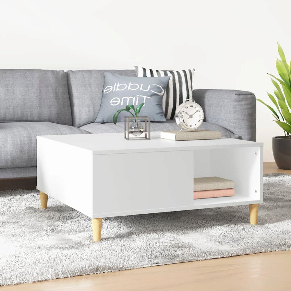 vidaXL Soffbord vit 80x80x36,5 cm konstruerat trä