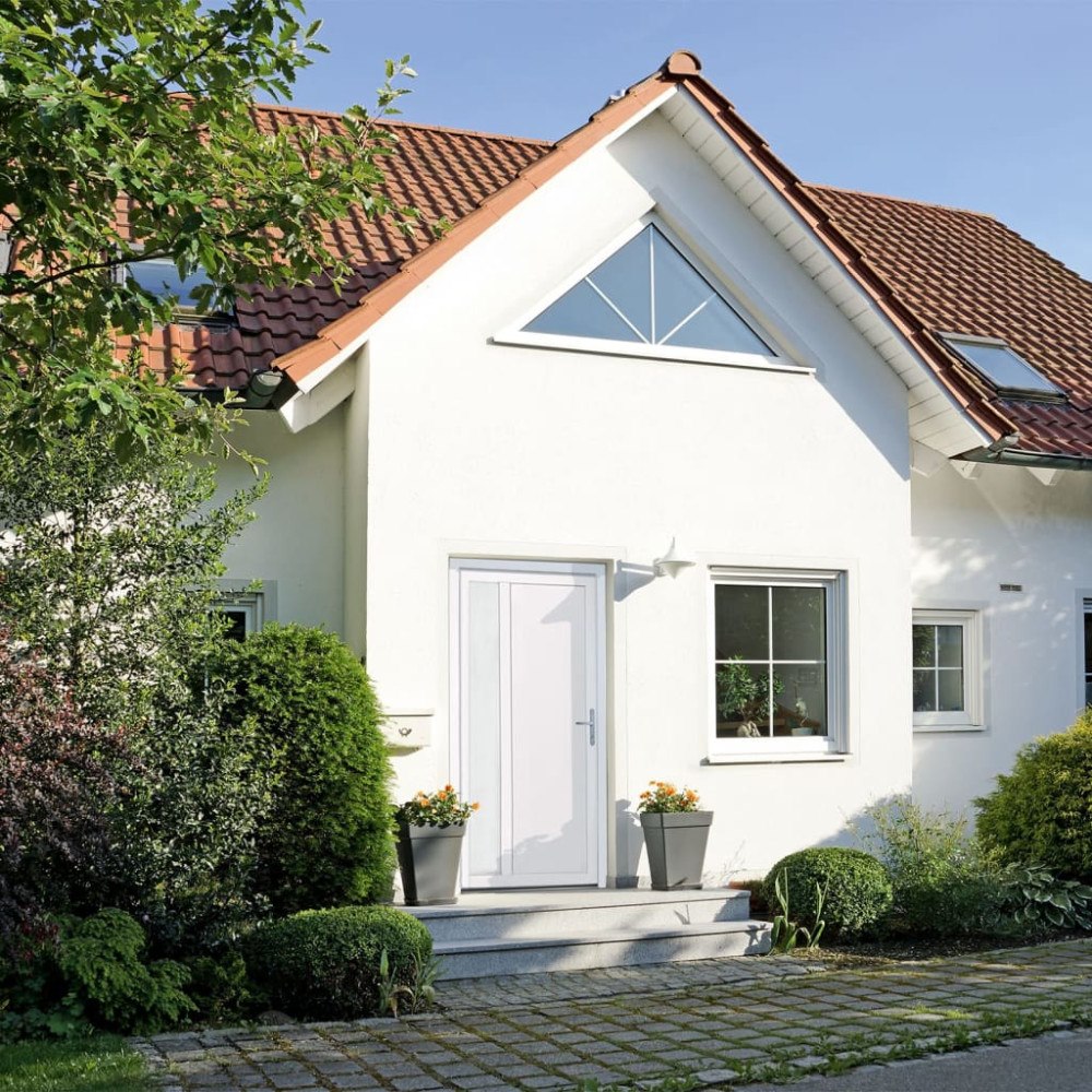 vidaXL Ytterdörr vit 108x208 cm PVC