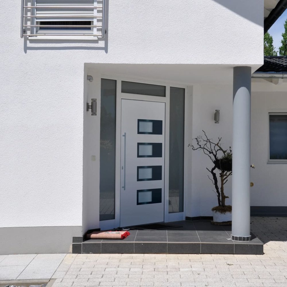 vidaXL Ytterdörr vit 100x210 cm aluminium och PVC