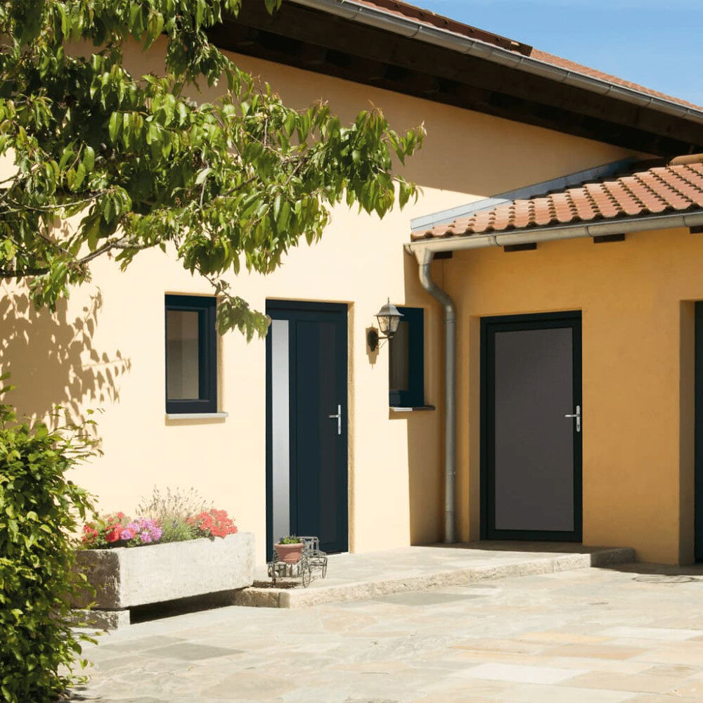 vidaXL Ytterdörr antracit 98x200 cm PVC