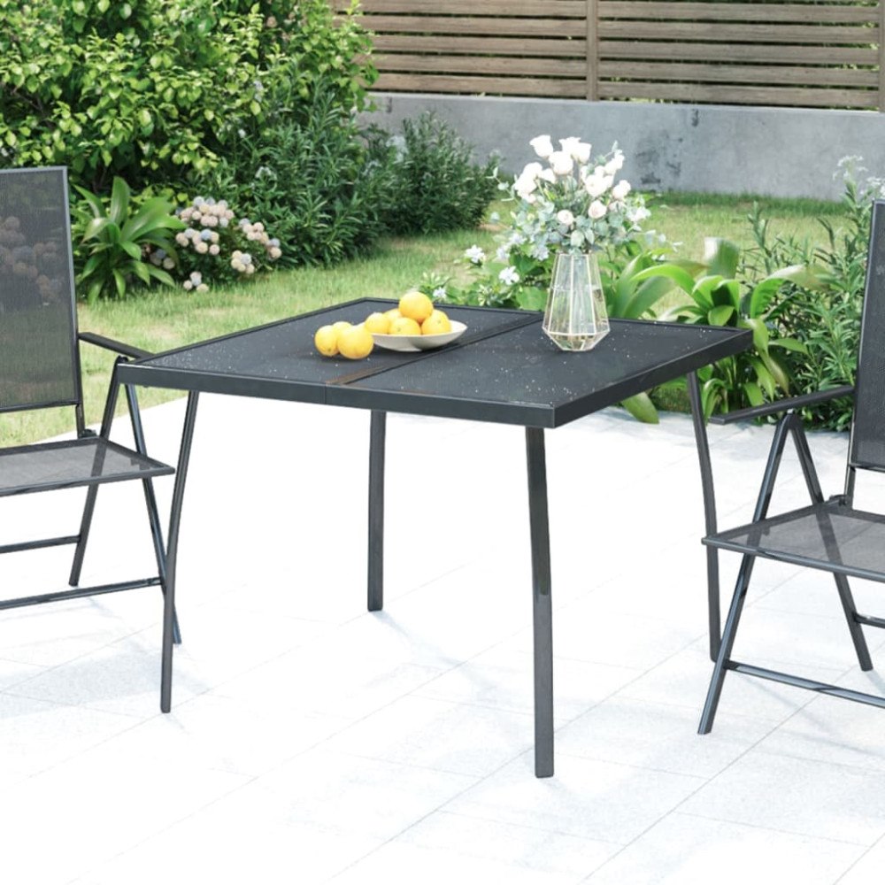 vidaXL Trädgårdsbord antracit 100x100x72 cm stålnät